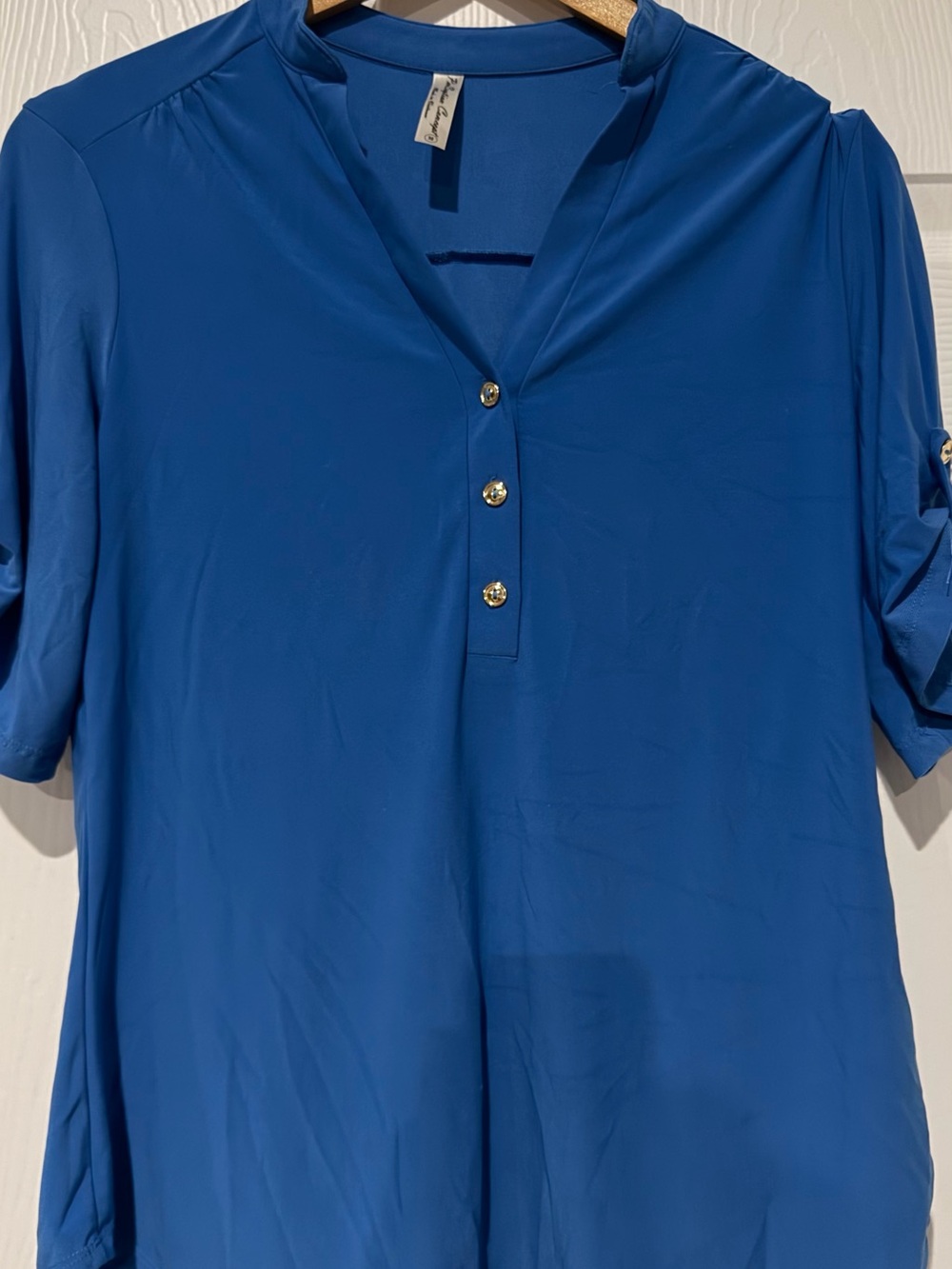 PerSeption Concept Royal Blue V-Neck Tunic (phone shadow in photo no spots)